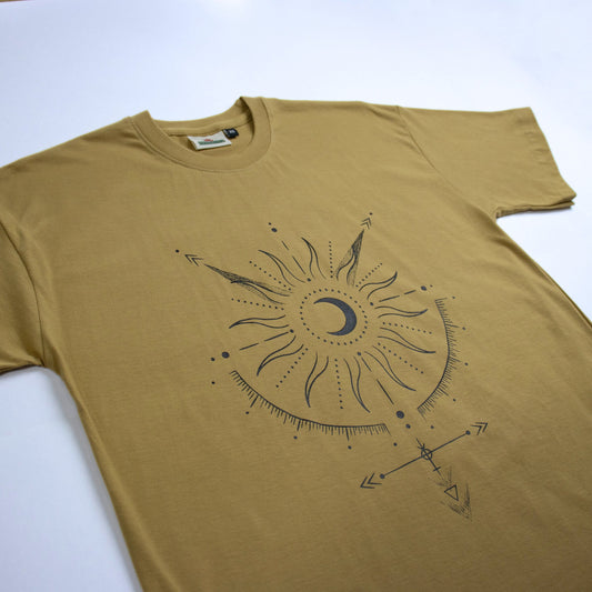 DYOGIQ® - Sun Moon Unisex Musturd Yellow OverSized T-shirt