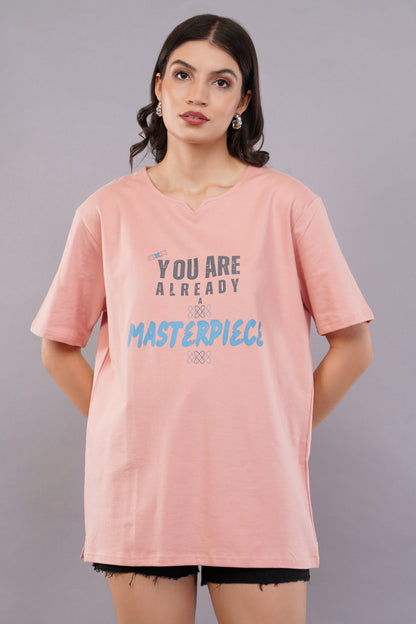 DYOGIQ® - Masterpiece Unisex Dusty PInk Ghumat Neck Tshirt